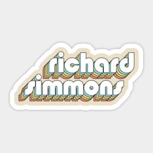 Richard Simmons - Retro Rainbow Typography Faded Style Sticker